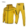 Men Fashion Hooded Zipper Long Sleeve Jacket And Sports Pants Two-Piece Set