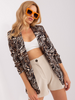 Women Fashion Casual British Style Leopard Snake Print Long Sleeve Suit Jacket Blazers