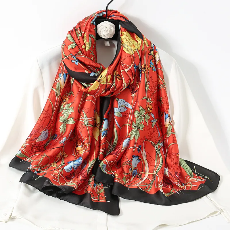 (Buy 1 Get 1) Women Fashion Tiny Flower Silky Satin Scarf