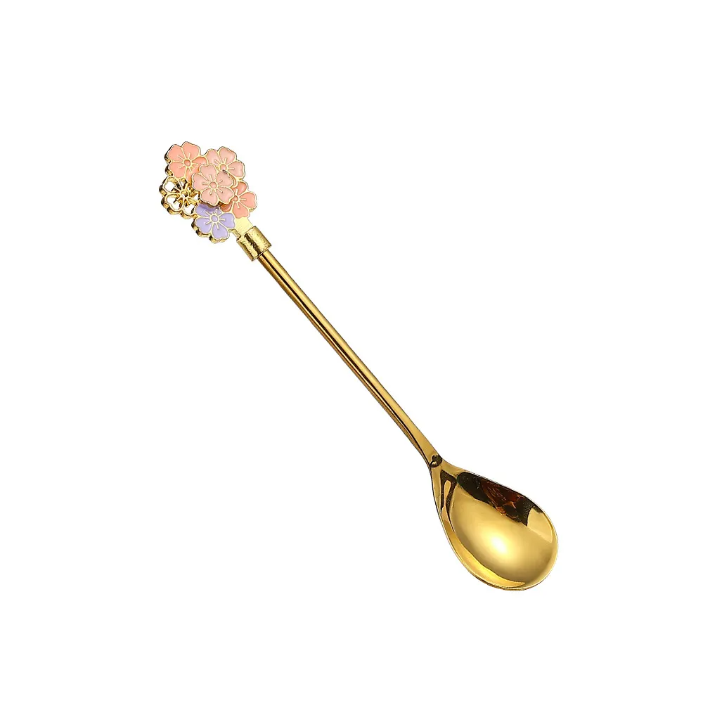 (Buy 1 Get 2) Creative Cherry Blossom Coffee Spoon Stainless Steel Dessert Spoon