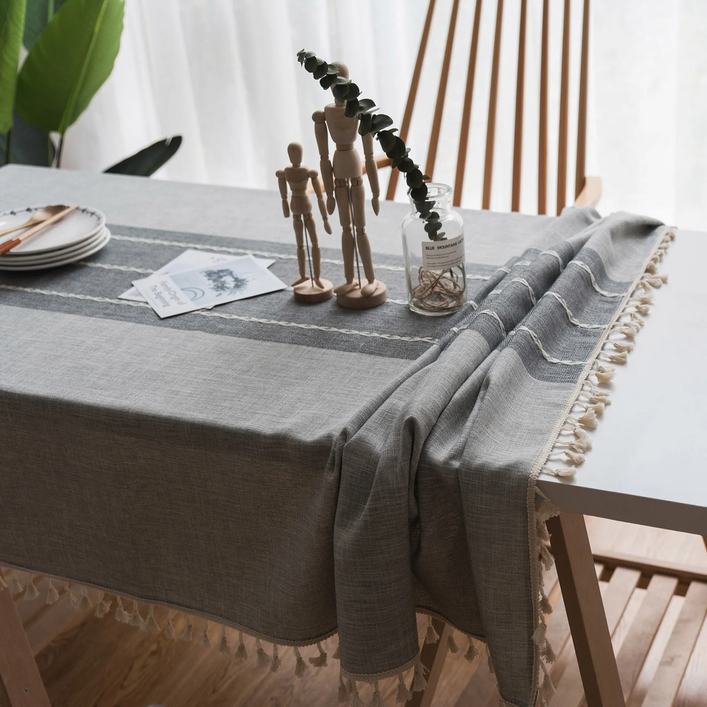 Waterproof Rectangle Strip Pattern Tablecloth