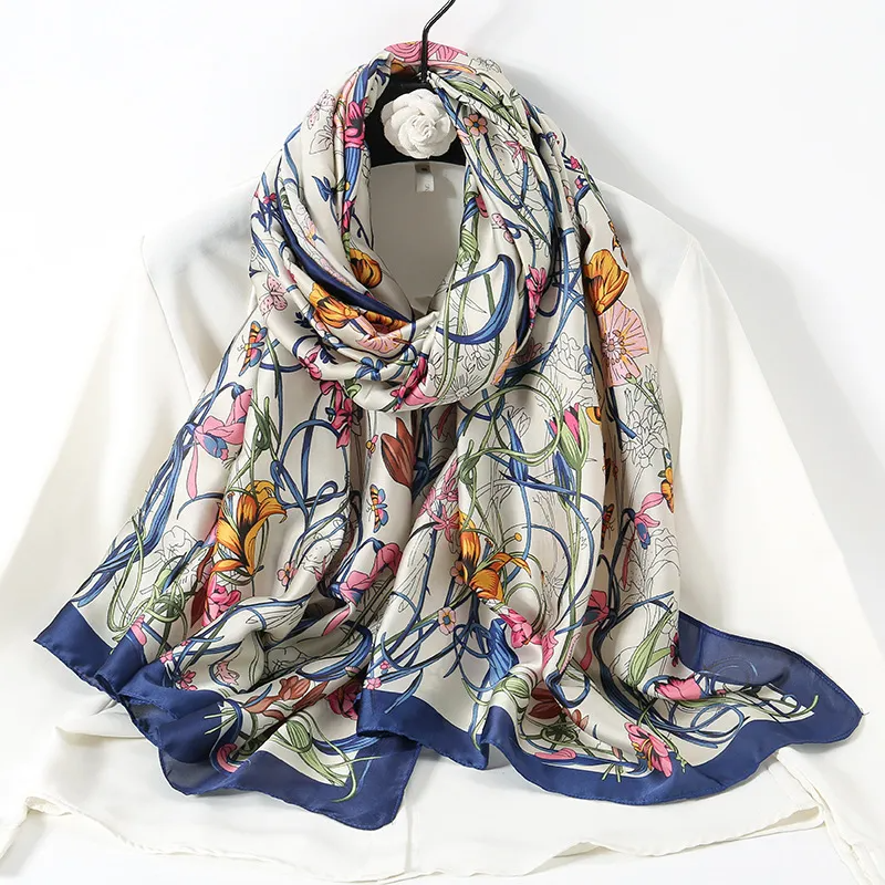 (Buy 1 Get 1) Women Fashion Tiny Flower Silky Satin Scarf