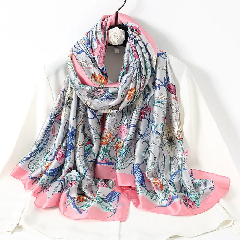 (Buy 1 Get 1) Women Fashion Tiny Flower Silky Satin Scarf