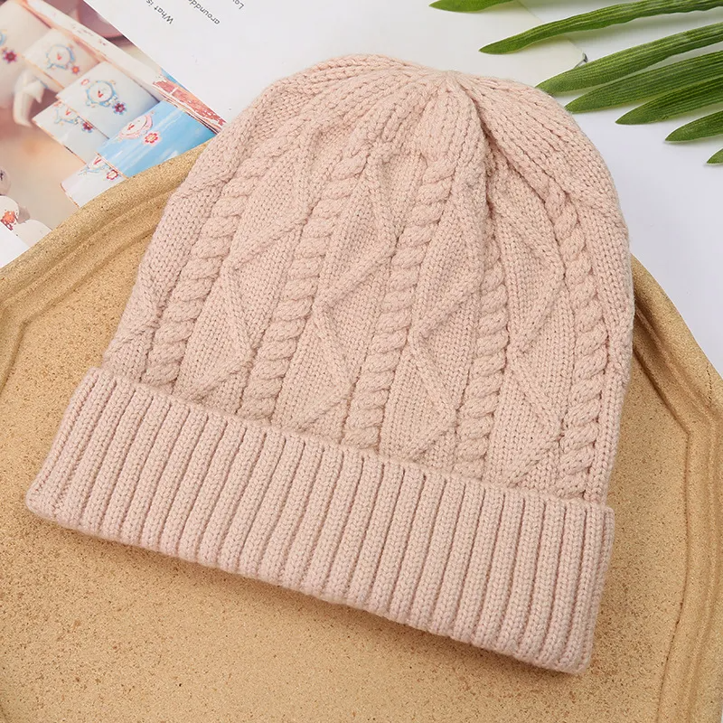 (Buy 1 Get 1) Autumn And Winter Neutral Simple Solid Color Warm Knitted Hat