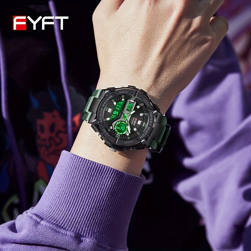 Men's Watch FYFT Boy's Metal Outdoor Trendy Multifunctional Electronic Watch, Ideal choice for Gifts FS