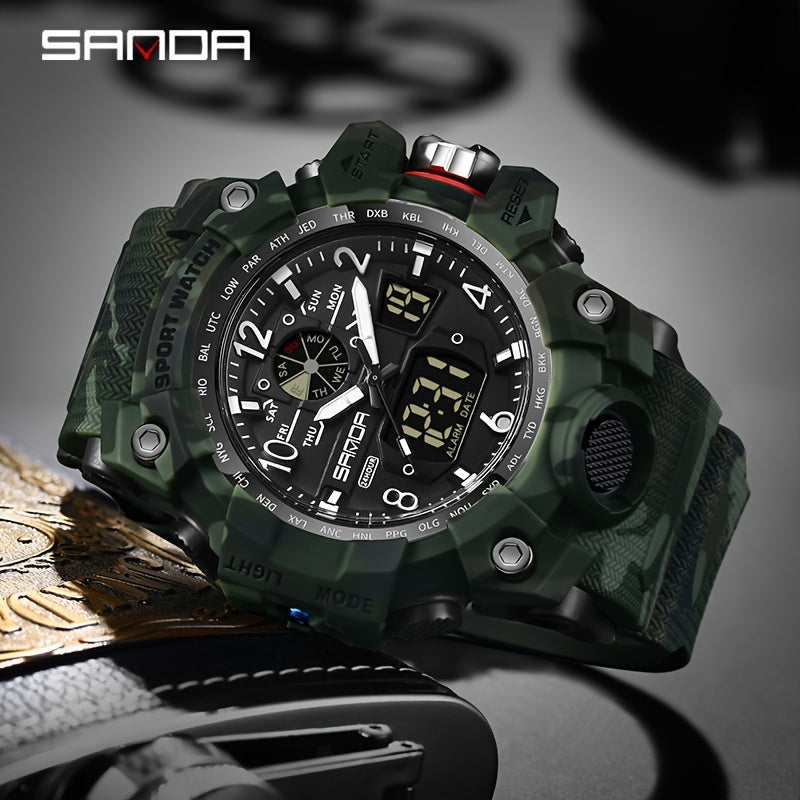 Men's Watch Camouflage Outdoor Multifunctional Night Light Watch, FS