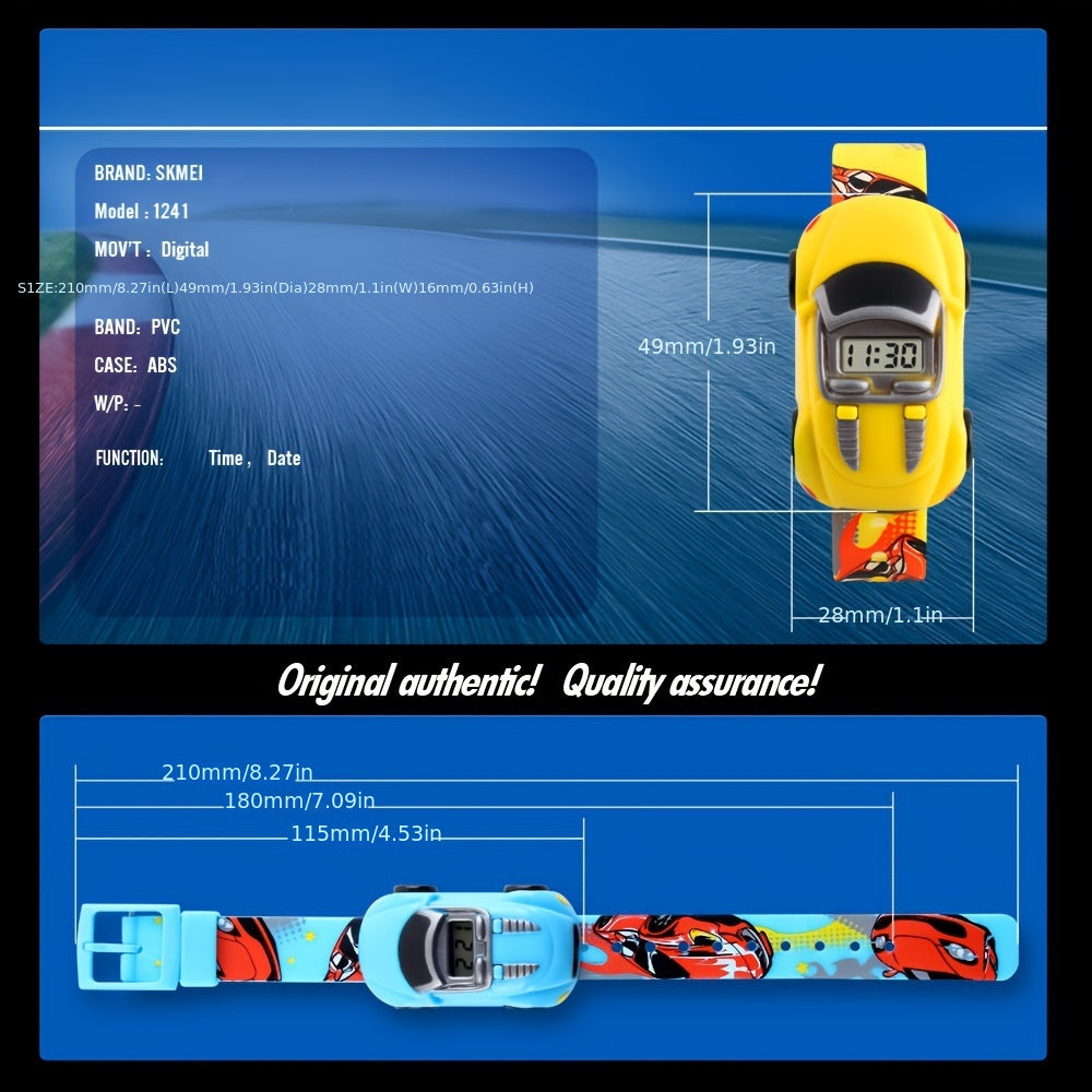 Kids Watch Small Car Shape Men and Women Children Digital Display Electronic Watch, Ideal choice for Gifts FS