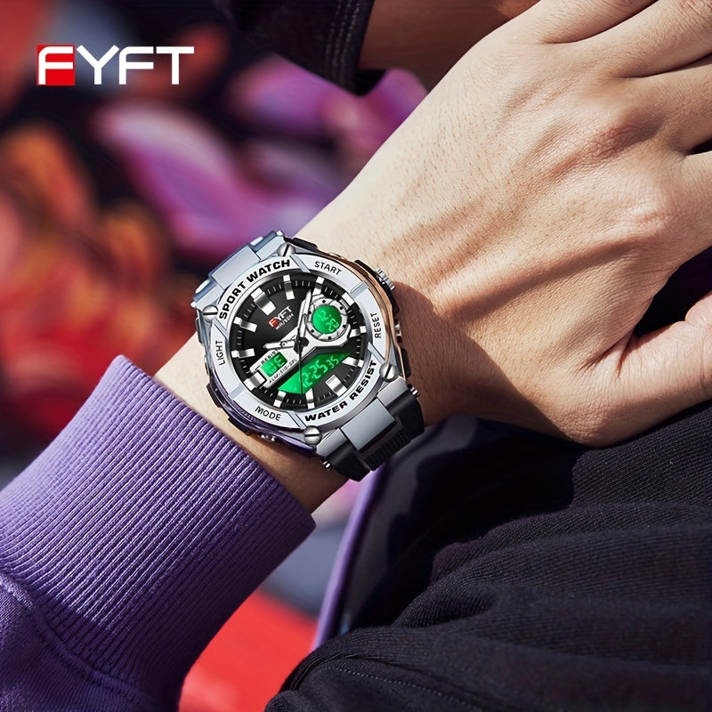 Men's Watch FYFT Boy's Metal Outdoor Trendy Multifunctional Electronic Watch, Ideal choice for Gifts FS