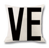 (Buy 1 Get 1)  Modern Simple Letter Print Linen Living Room Rug Cushion Throw Pillowcase