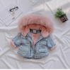 Kids Toddler Girls Boys Autumn Winter Fashion Casual Cute Solid Color Woollining Denim Coat