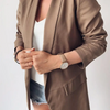 Work Women Lapel Solid Color Slim Fit Blazer