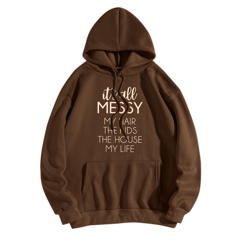 Casual Men Women Basic Letter Printing Thickened Hooded Sweater