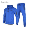 Men Fashion Hooded Zipper Long Sleeve Jacket And Sports Pants Two-Piece Set