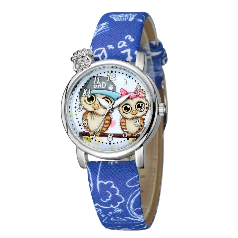 Cute And Sweet Style Owl Pattern Diamond Watch