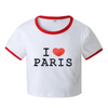 Women Fashion Red Heart Letter Print Short-Sleeved T-Shirt