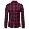 Men Cotton Plaid Printed Business Blazer