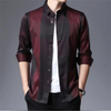 Men Color Blocking Long Sleeve Single-Breasted Shirt