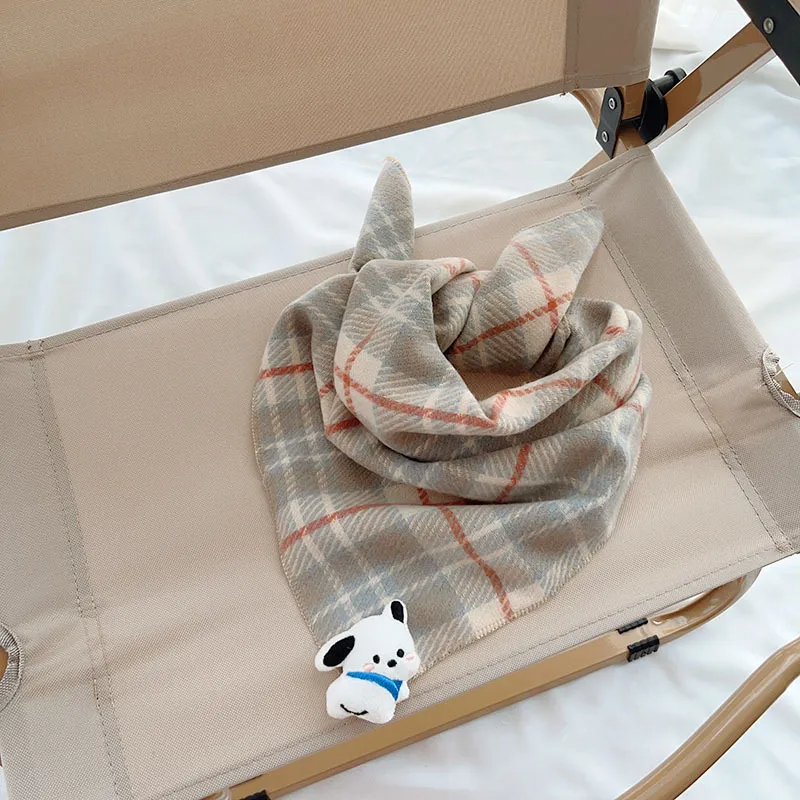 (Buy 1 Get 1) Kids  Winter Versatile Cute Cartoon Animal Plaid Scarf