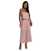 Women Strap Tube Top Pleated Loose Jumpsuit