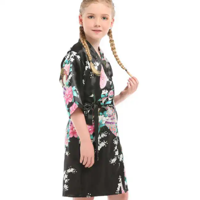 Children Peacock Printing Long-Sleeve Pajamas