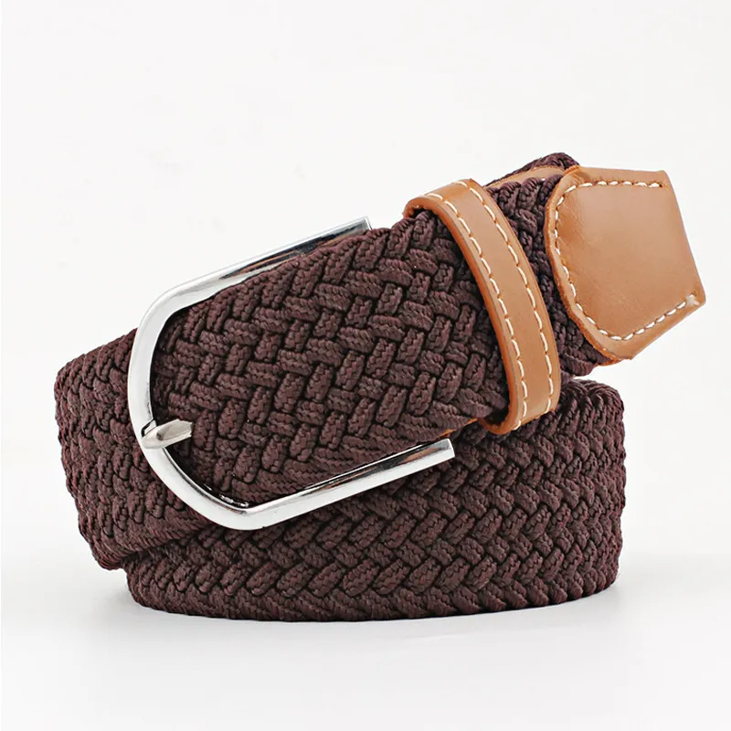 Unisex Stretch Elastic Braided Canvas Belt