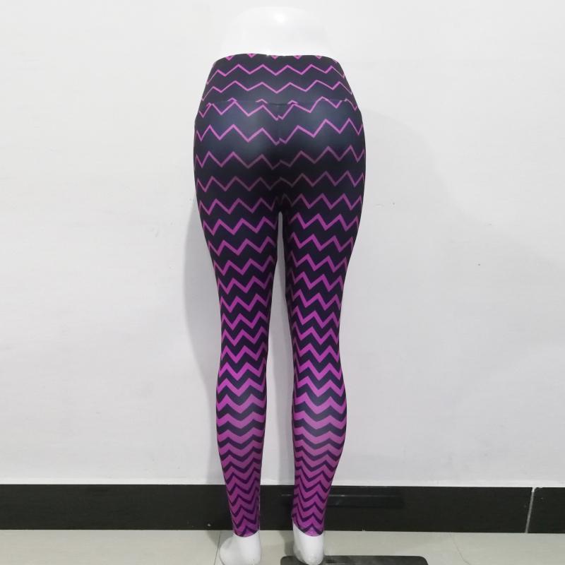 Gradient Color Ripple Print Sports Leggings