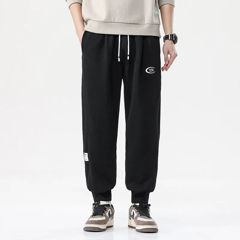 Men Spring Autumn Fashion Casual Cotton Solid Color Plus Size Joggers Pants