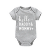 (Buy 1 Get 1) Kids Baby Boys Girls Cute Letters Round Neck Short Sleeve Romper