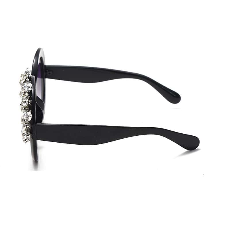 Exaggerated Round Big Frame Design Rhinestone Decoration Sunglasses