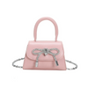 Kids Girls Fashion Sweet Cute Solid Color Bow Mini Flap Square Chain Handle Crossbody Bag