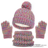 (Buy 1 Get 1) Kids Unisex Autumn Winter Fashion Casual Cute Color-Matching Hat Scarf Gloves Three-Piece Set