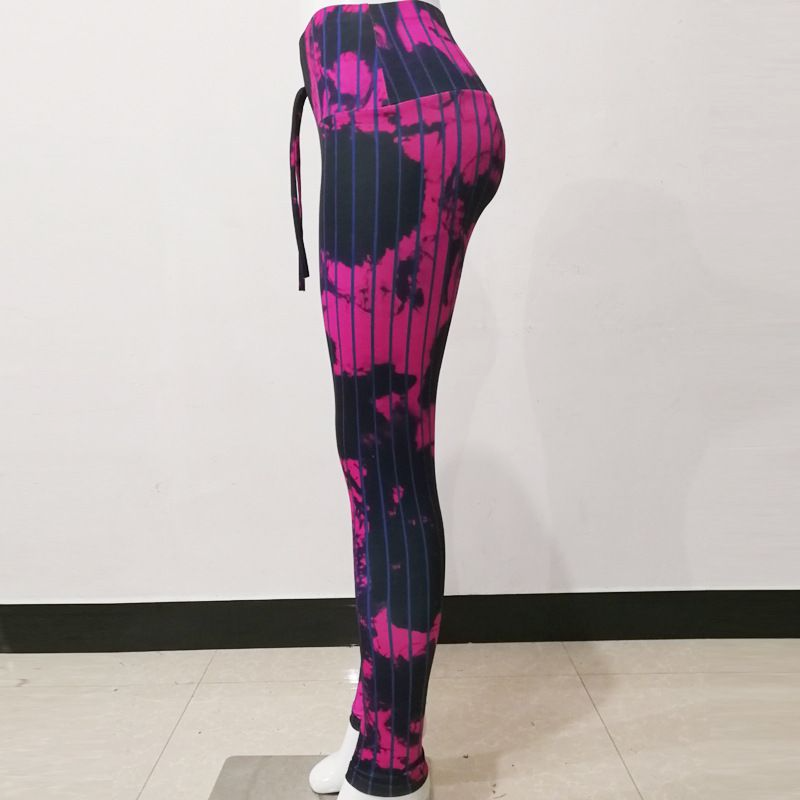 Abstract Lines Print Sexy High-Waisted Sports Yoga Pants