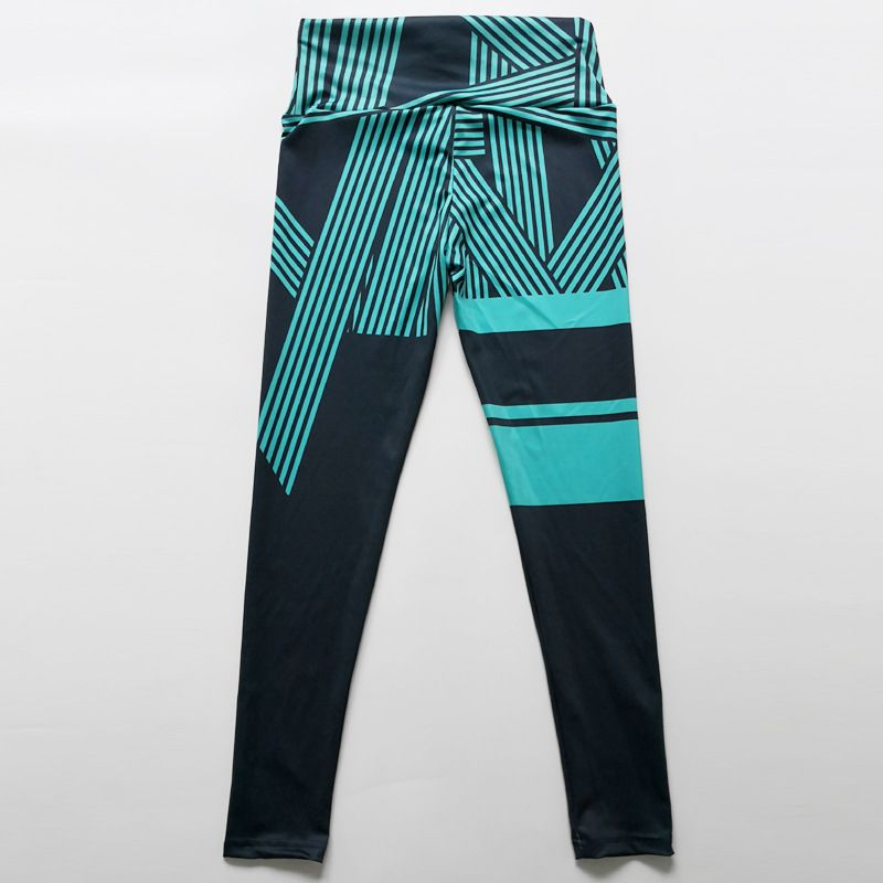 Stripe Print High-Waisted Sports Hip-Lifting Pants