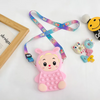 Kids Girls Fashion Sweet Candy Color Cartoon Animal Silicone Mini Crossbody Bag