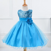 Kids Toddler Big Girls Summer Fashion Party Cute Sweet Solid Color Sequins Floral Pleated Sleeveless Mesh Party Tutu Dress