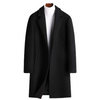 Men Autumn Winter Fashion Leisure Business Office Solid Color Long Sleeve Lapel Plus Size Long Wool Coat