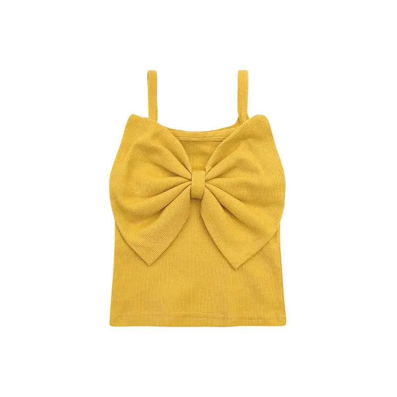 Girls Cute Bow Suspenders T-Shirt