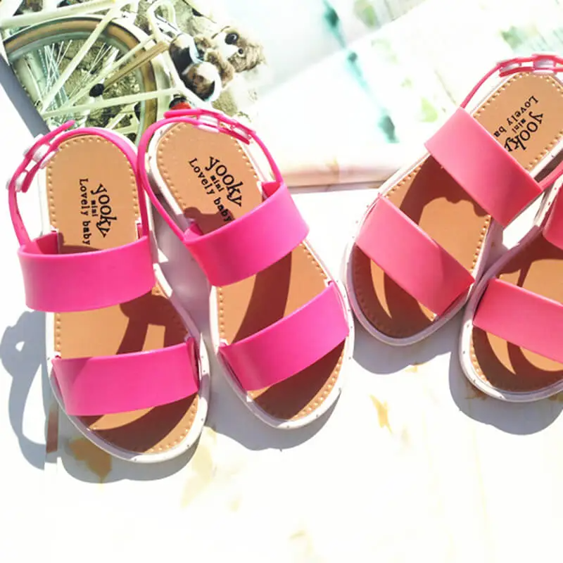 Girls Simple Solid Color Sandals