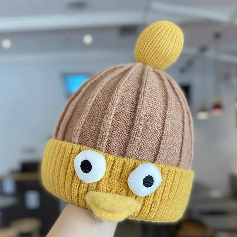 (Buy 1 Get 1) Kids Autumn And Winter Casual Cute Cartoon Big Eyes Knitwear Hat