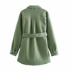 Women Casual Lapel Long-Sleeve Coat With Sash