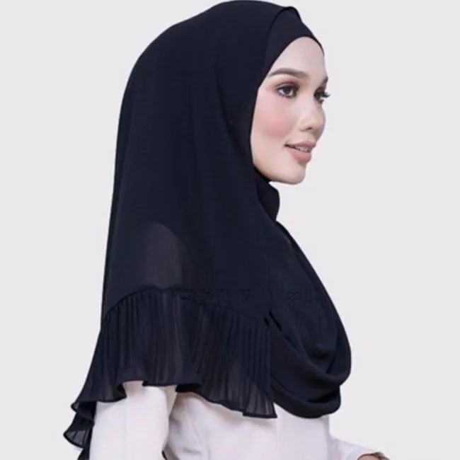 (Buy 1 Get 1) Ethnic Style Women Pleated Chiffon Hijab Scarf