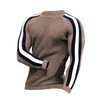 Men Autumn Winter Fashion Casual Simple Color Matching Round Neck Long Sleeve Knitted Shirt