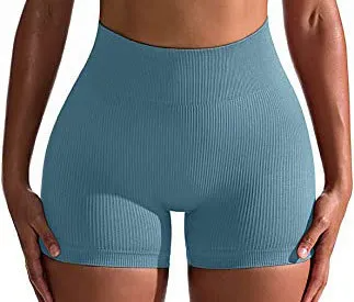 (Buy 1 Get 1) Women Basic High Waist Abdominal Hip Tight Seamless Yoga Running Sports Fitness Breathable Shorts