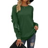 Autumn Winter Women Casual Round Neck Long Sleeve Ruffled Sweatshirt