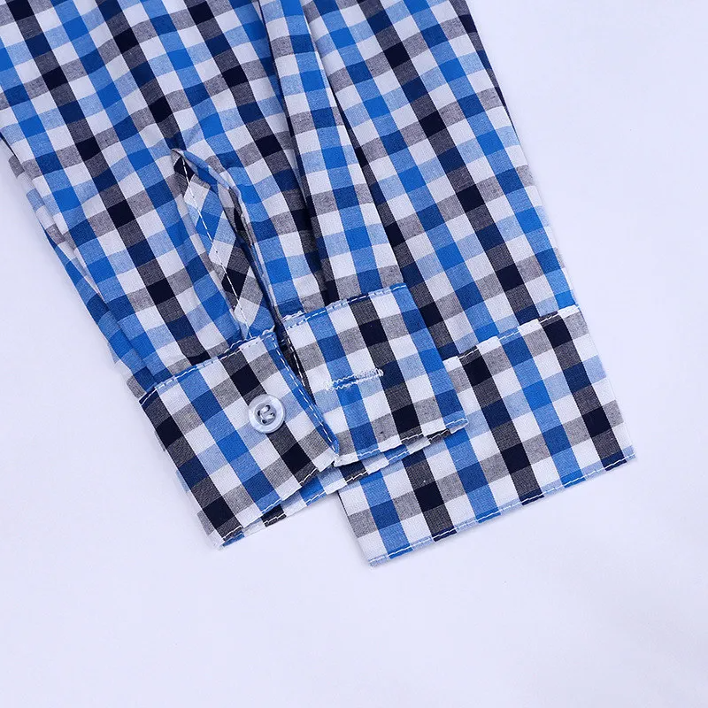 Fashion Boys Plaid Pattern Lapel Tie Shirt