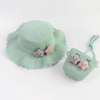 Kids Fashion Beach Straw Hat + Star Straw Crossbody Bag