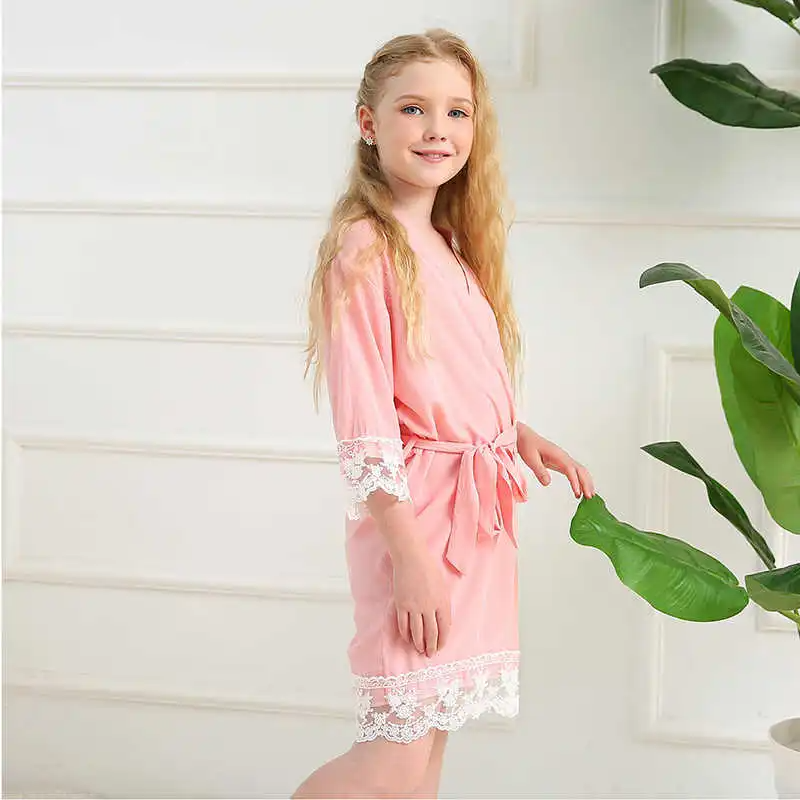 Children Solid Color Simple Loose Night-Robe