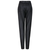 Women Fashion Solid Color High Waist Sash PU Leather Pants