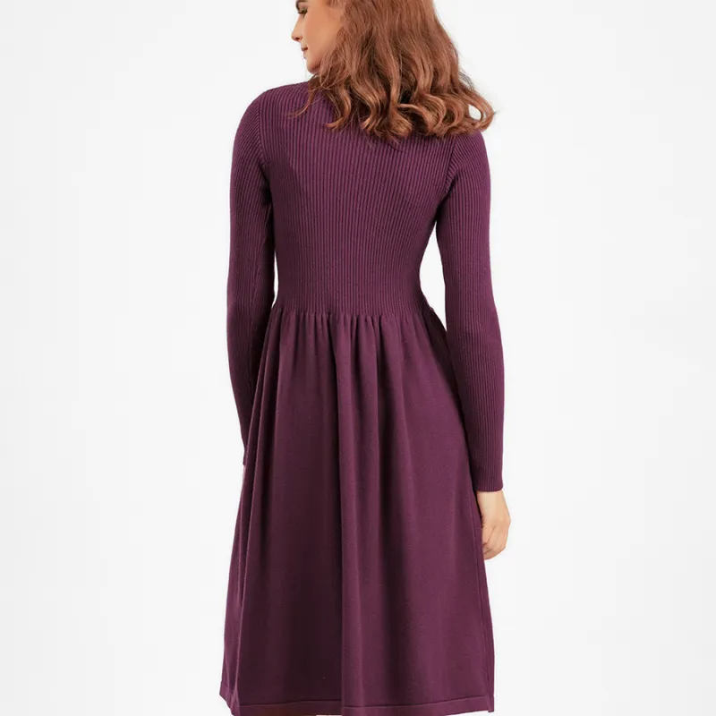 (Buy 1 Get 1) Women Casual Autumn And Winter Solid Color Long Sleeve Knitted Dress