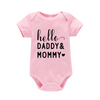 (Buy 1 Get 1) Kids Baby Boys Girls Cute Letters Round Neck Short Sleeve Romper